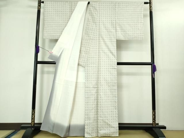 平和屋本店○極上 本場大島紬 白大島 7マルキ 花菱文 逸品 DZAB3447kh6