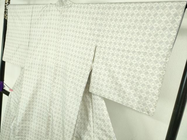 平和屋本店○極上 本場大島紬 白大島 7マルキ 花菱文 逸品 DZAB3447kh6