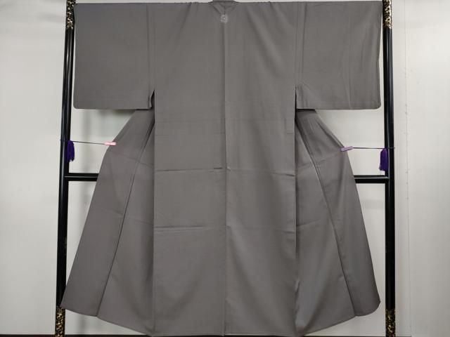 平和屋本店▽極上 男性 色紋付 お召 単衣 アンサンブル 長羽織 着物