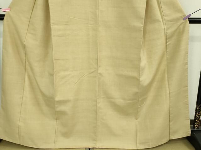 平和屋本店○極上 本場結城紬 重要無形文化財 色無地 浅黄色 逸品