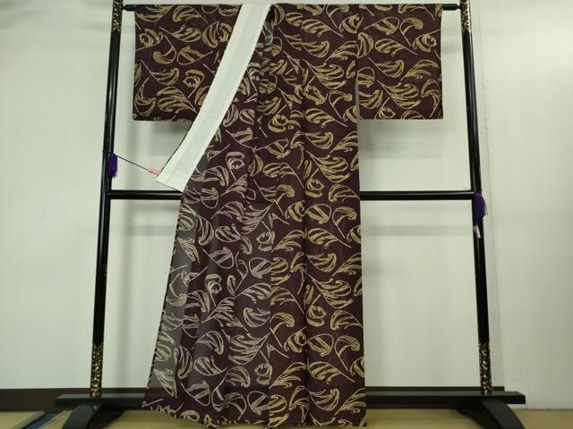 平和屋本店＊極上 夏物 銀座 志ま亀 小紋 絽 紫紺色地 たとう紙付き