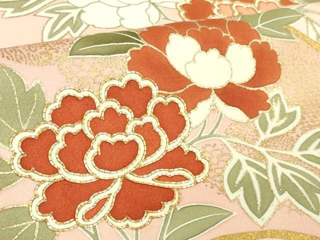 平和屋本店●極上　創業460年・千總　訪問着　駒刺繍　地紙橘吉祥花文　虹色地　金彩　高島屋扱い　逸品　DZAB3552kh6 平和屋本店○極上 創業460年・千總 訪問着 駒刺繍 地紙橘吉祥花文 虹色