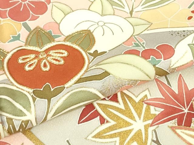 平和屋本店●極上　創業460年・千總　訪問着　駒刺繍　地紙橘吉祥花文　虹色地　金彩　高島屋扱い　逸品　DZAB3552kh6 平和屋本店○極上 創業460年・千總 訪問着 駒刺繍 地紙橘吉祥花文 虹色
