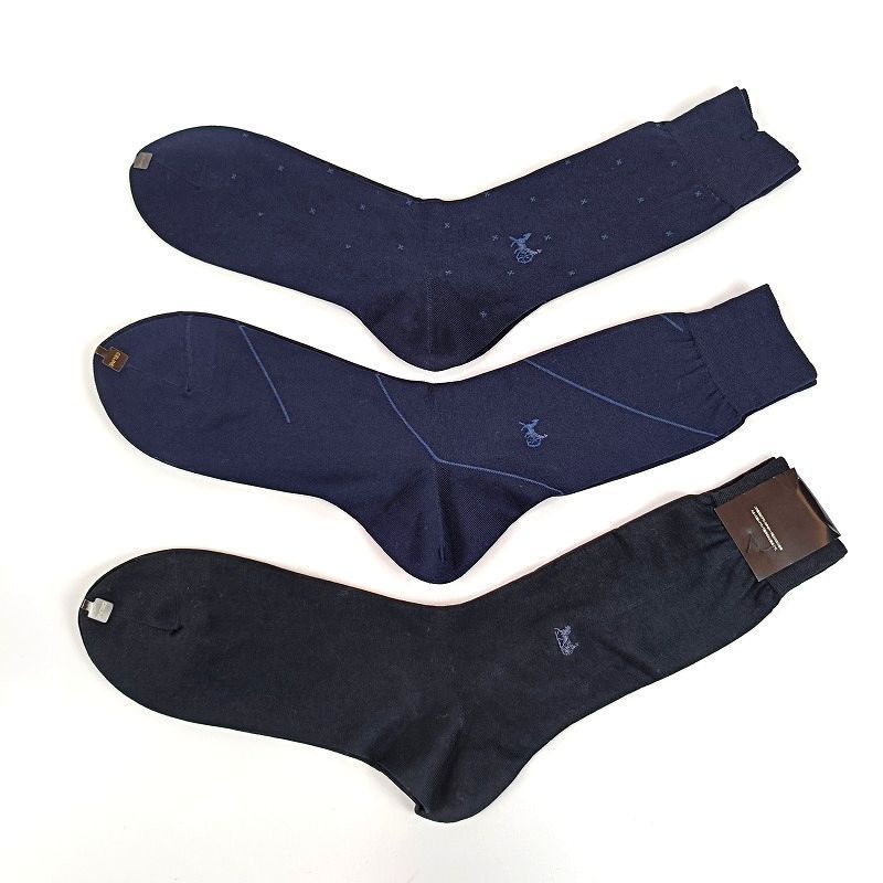 新品未使用　セリーヌ　ソックス　3足セット CELINE（セリーヌ） 未使用 箱入り ソックス 紳士 靴下 3足セット 紺