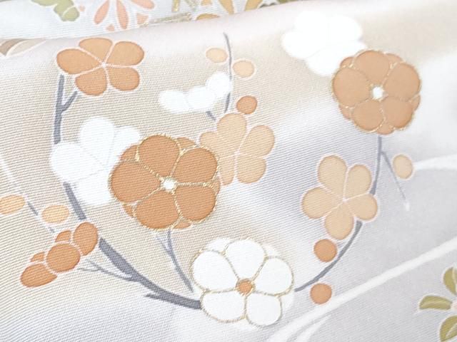 平和屋本店●極上　創業460年・千總　訪問着　駒刺繍　貝桶吉祥花文　藤鼠色地　暈し染め　金彩　三越扱い　逸品　DZAB3553kh6 平和屋本店○極上 創業460年・千總 訪問着 駒刺繍 貝桶吉祥花文 藤鼠色