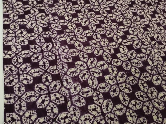 平和屋本店＃希少 岩手の匠 草紫堂 南部絞り 紫根染 綿 道中着 ロング