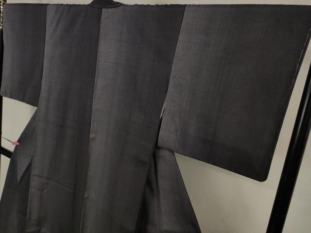 平和屋本店○極上 本場結城紬 重要無形文化財 間道 証紙付き 逸品 未