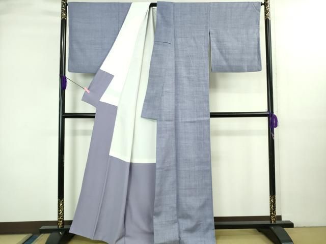 平和屋本店○極上 浦野理一 経節紬 色無地 紅掛花色 逸品 DZAB3594kh6