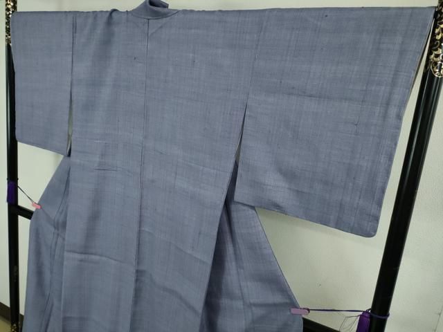 平和屋本店●極上　浦野理一　経節紬　色無地　濃い藤紫色　逸品　未使用　DZAB3595kh6 平和屋本店○極上 浦野理一 経節紬 色無地 濃い藤紫色 逸品 未使用