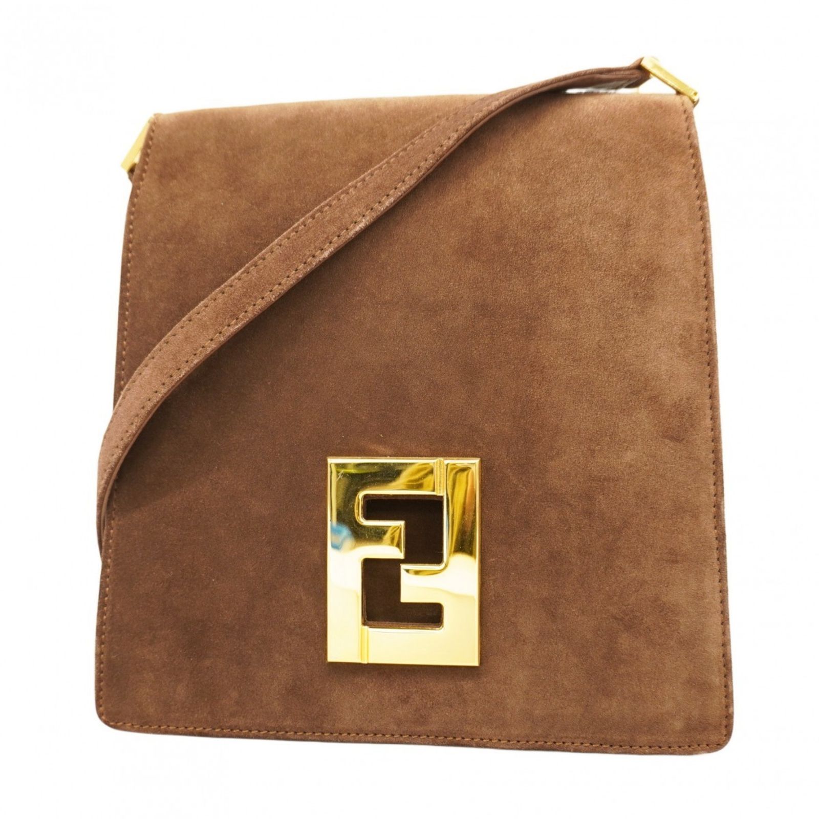 フェンディ(Fendi) フェンディ ショルダーバッグ スウェード ブラウン