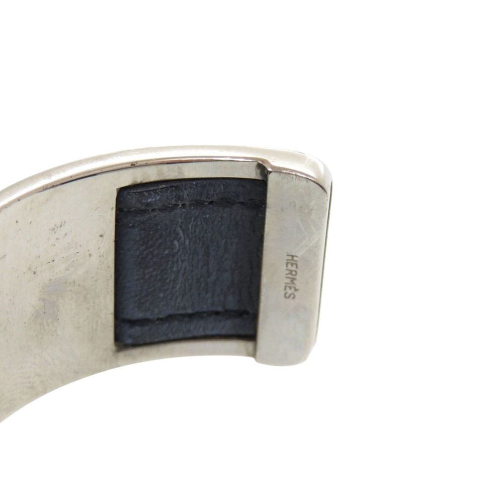 エルメス バングル レザー メタル シルバー ブラック ブレスレット 黒