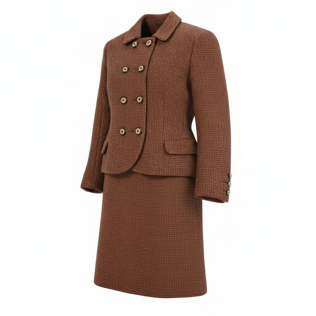 【極美品】Dior マドモワゼルディオール セットアップ シルク混 ブラウン 10a13 【美品】 Dior Mademoiselle ディオール マドモアゼル