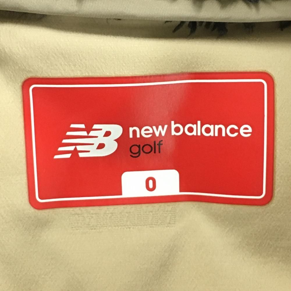 美品】ニューバランスゴルフ ダウンワンピース ベージュ×黒 ロゴ地模様
