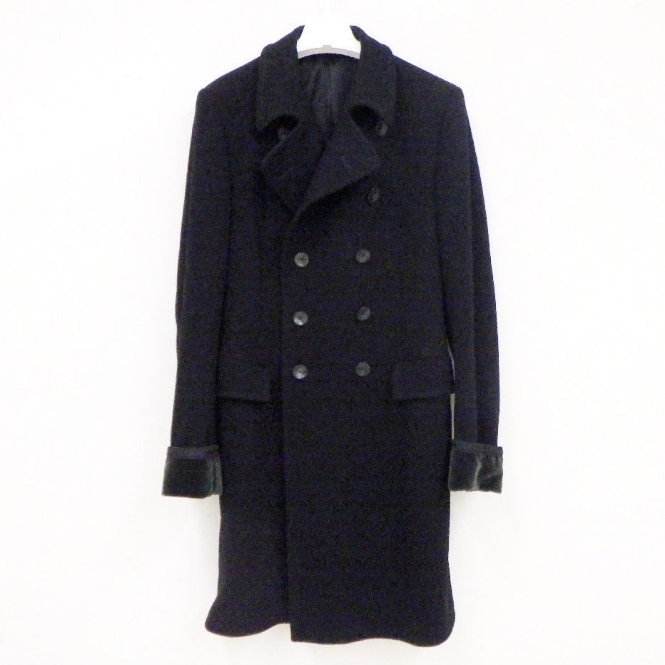 GUCCI グッチ 4827F0 チェスターコート ダブルボタン ベロア袖口 50R