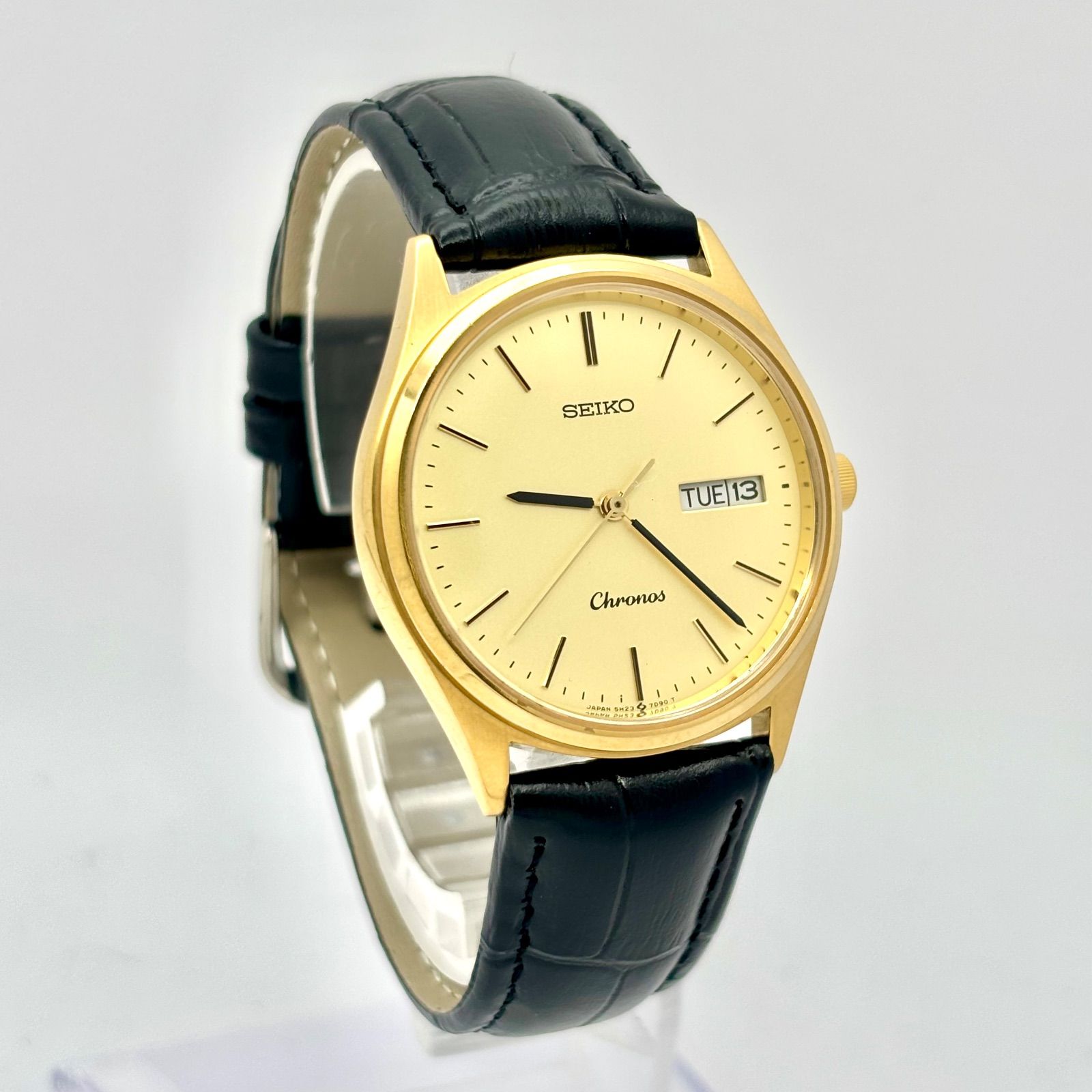 新品電池】SEIKO セイコー Chronos クロノス メンズ 腕時計 ゴールド