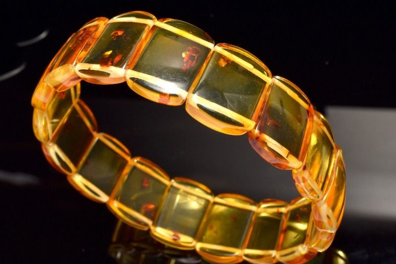 1点物】バルト海産 琥珀アンバー 11-12x16-16.5mm バングル