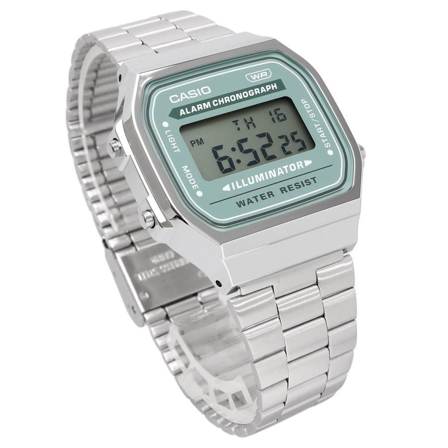 CASIO A168WA-3AY 腕時計シルバー ブルーグリーン 並行輸入品 - メルカリ