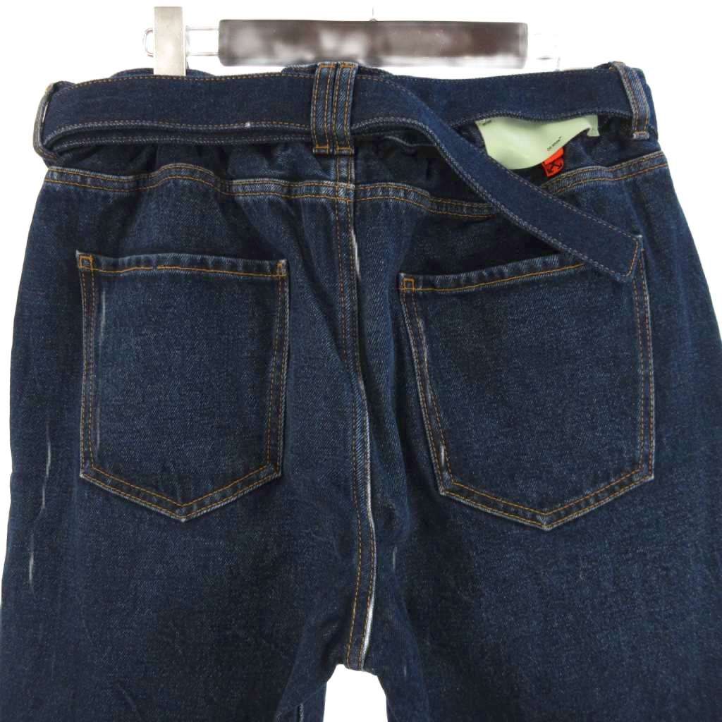 オフホワイト OFF WHITE デニムパンツ ジーンズ テーパード ジッパー