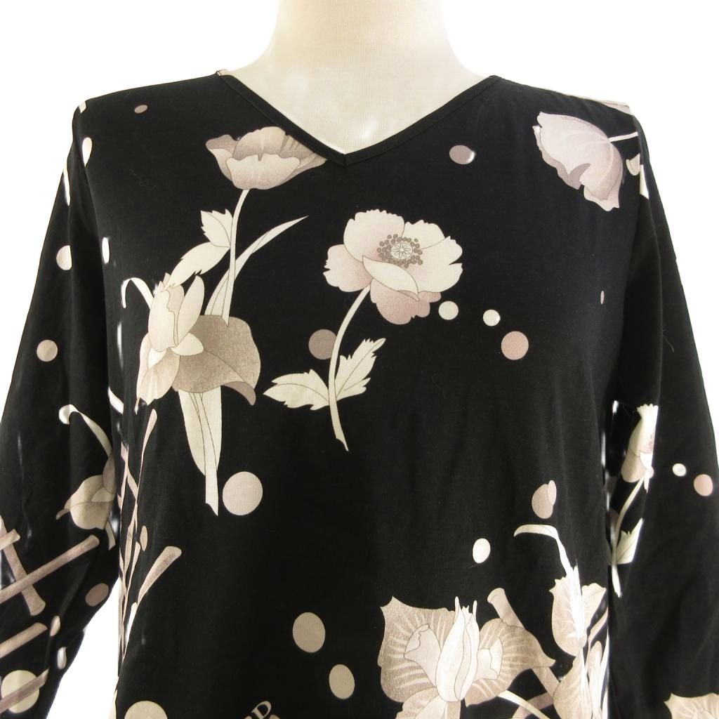 レオナール LEONARD SPORT タートルネック 花柄 黒 40 極美品】LEONARDレオナール 花柄ウールタートルネックニット 黒 38 M