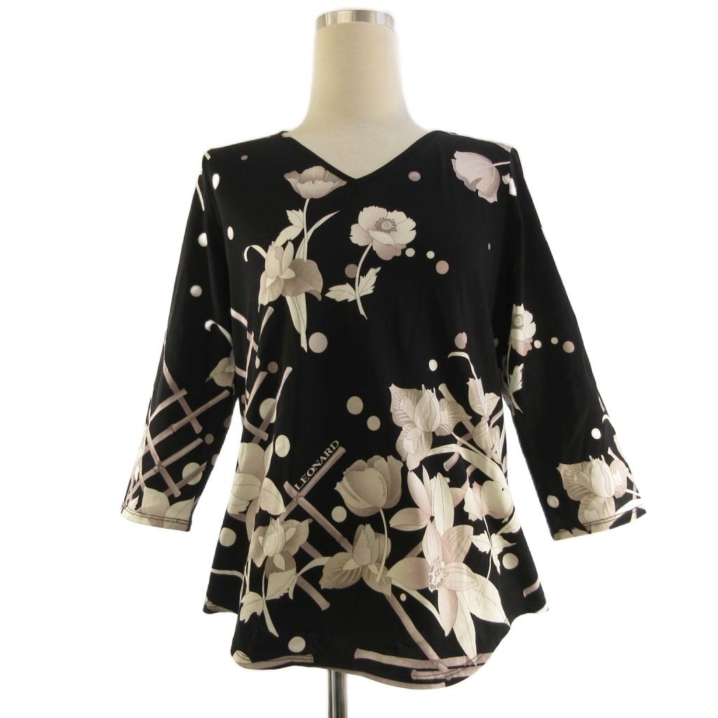 レオナールスポーツ LEONARD SPORT カットソー 七分袖 Vネック