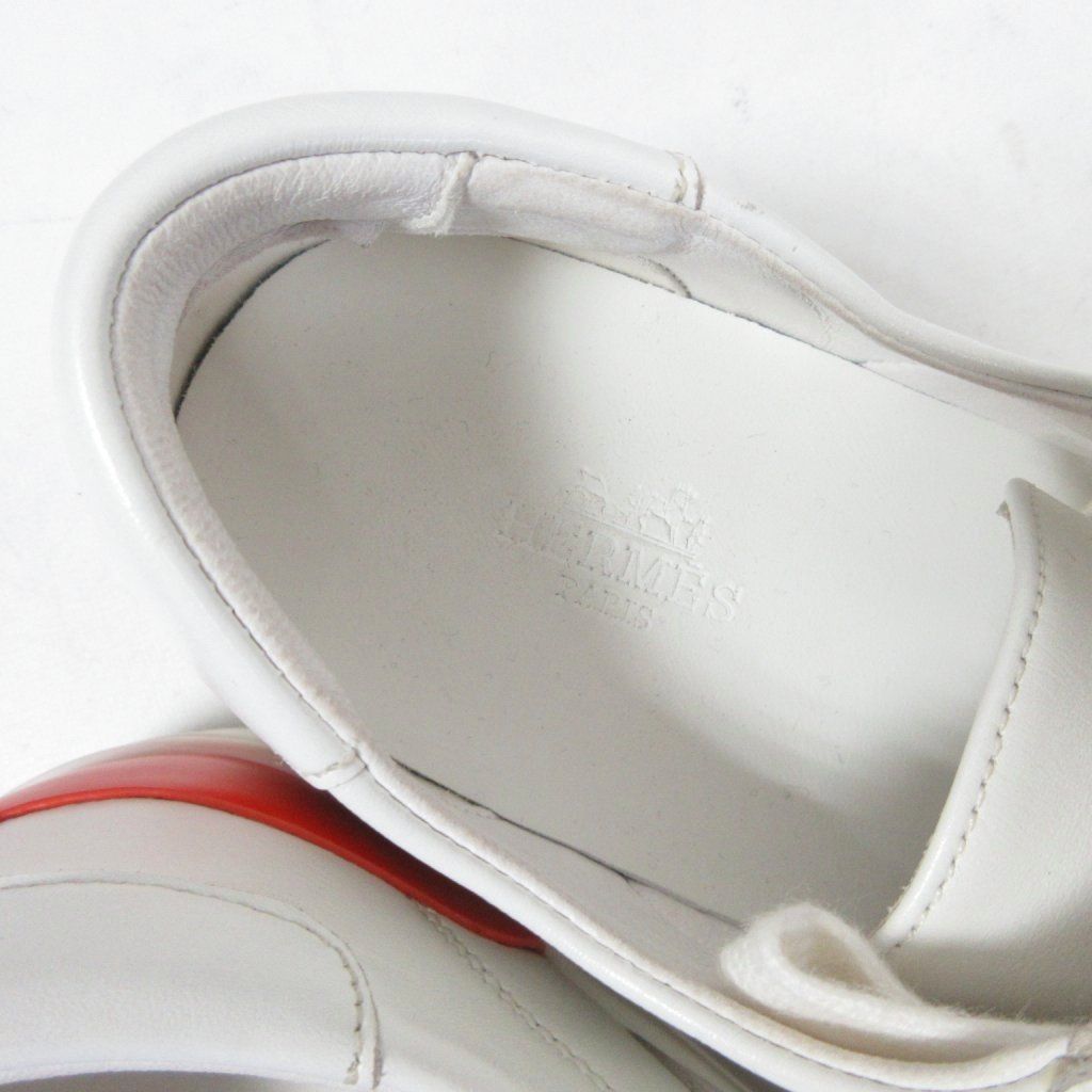 【中古】未使用品 エルメス HERMES Deep Sneaker ディープ レザースニーカー カーフスキン ホワイト 34 21cm ■MNK2 エルメス HERMES 現行 Deep Sneaker ディープ レザースニーカー カーフ