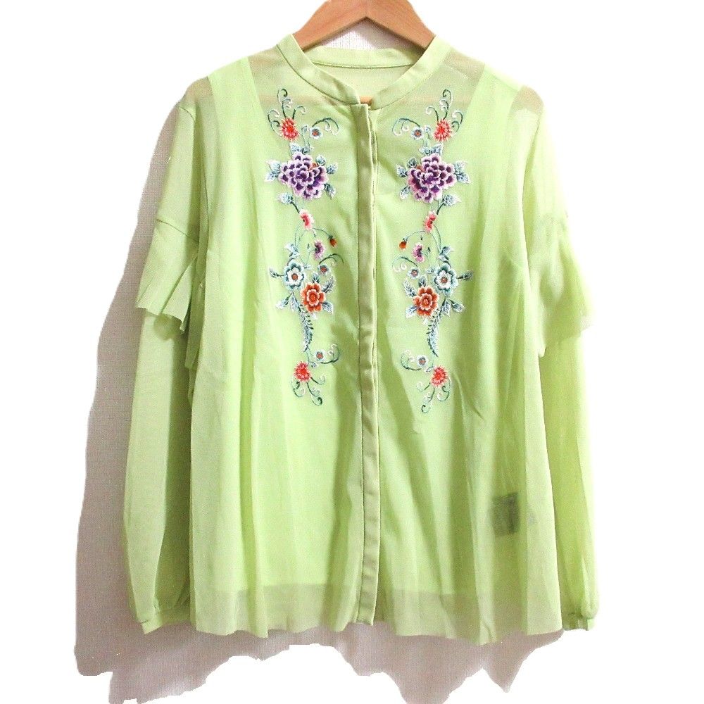 美品 VIVIENNE TAM ヴィヴィアンタム フラワー刺繡 長袖 パワーネット