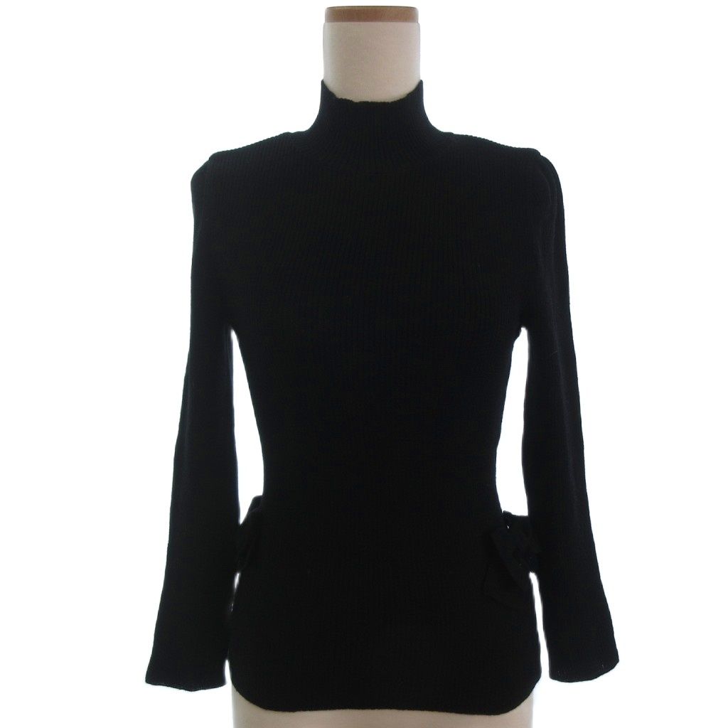 エムズグレイシー M'S GRACY ハイネック リブニット カットソー リボン