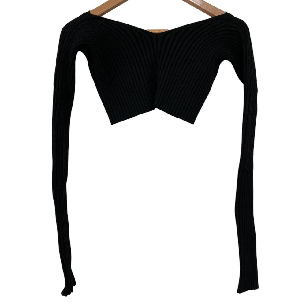 美品 JACQUEMUS ジャックムス クロップド リブニットカーディガン