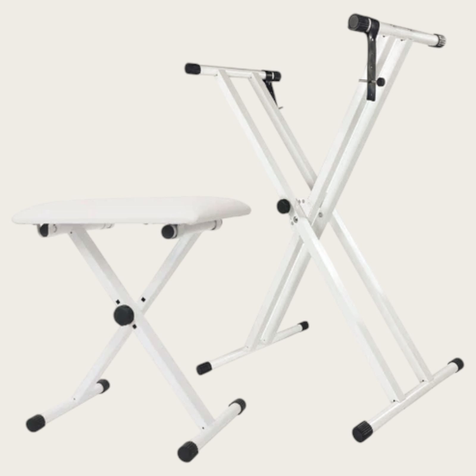 2514 キーボード スタンド ホワイト X型 折りたたみ ピアノ 電子ピアノ