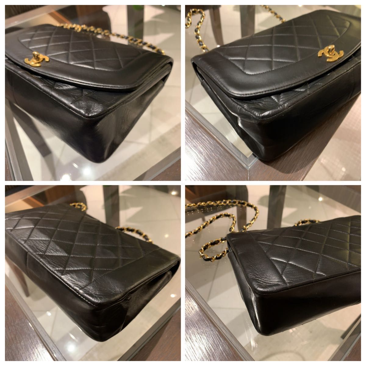 ◎本物 美品 CHANEL ダイアナ ターンロック マトラッセ ラムスキン