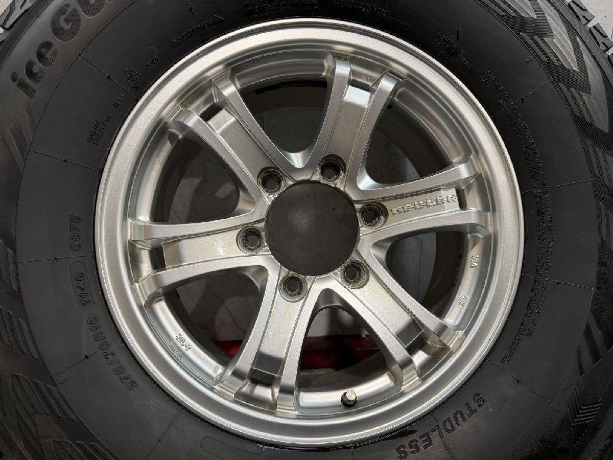 【YOKOHAMA G075 265/70R16】スタッドレス【Weds KEELER 16インチ 7J6HPCD139.7+5】21年製 バリ溝 ハイラックスサーフ プラド等　(MTR172) クレジットカード QRコード決済可能 YOKOHAMA G075 275/70R16】スタッドレス【Weds KEELER 16インチ