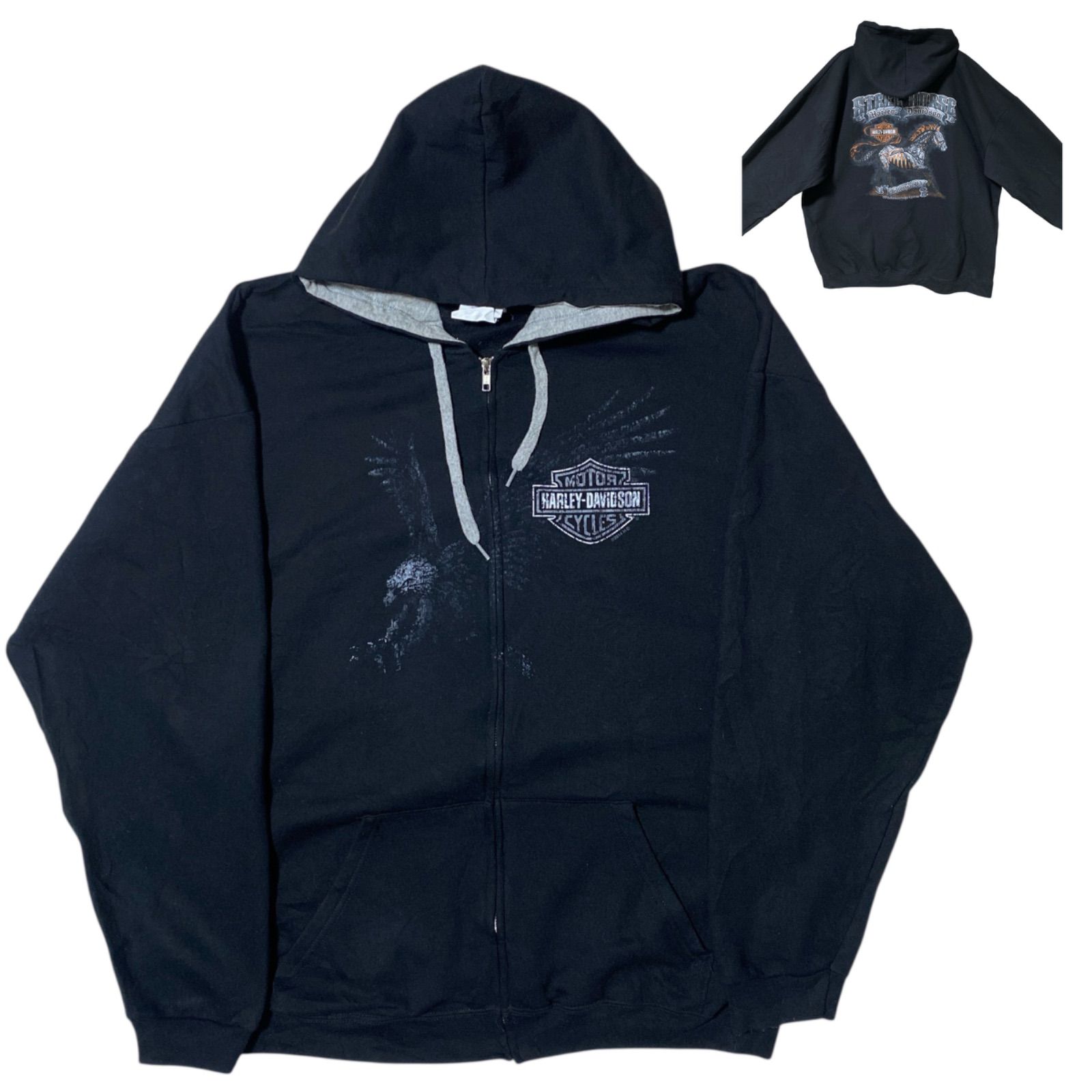 ハーレーダビッドソン フーディ パーカー フルジップ スチールホース