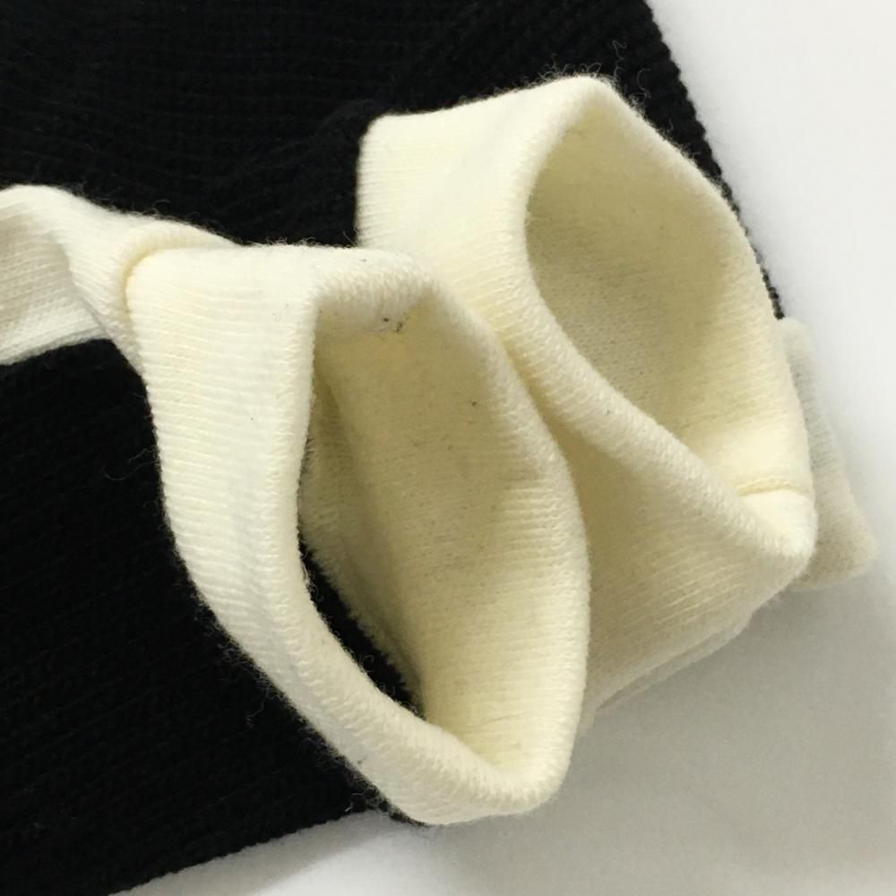 美品】アルチビオ セーター 黒×白 ロゴ 重ね着風 ニット レディース 36