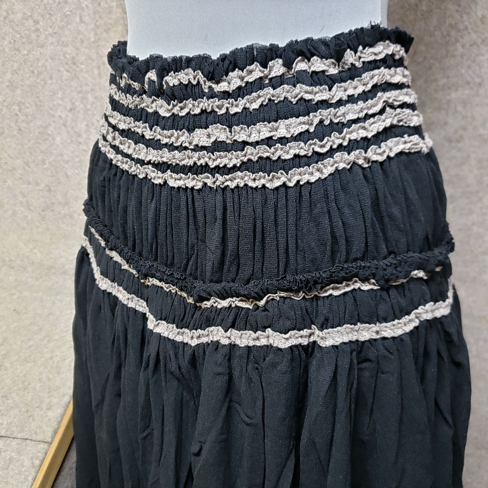 OZZ ANGELO ギャザースカート ティアードデザイン ウエスト