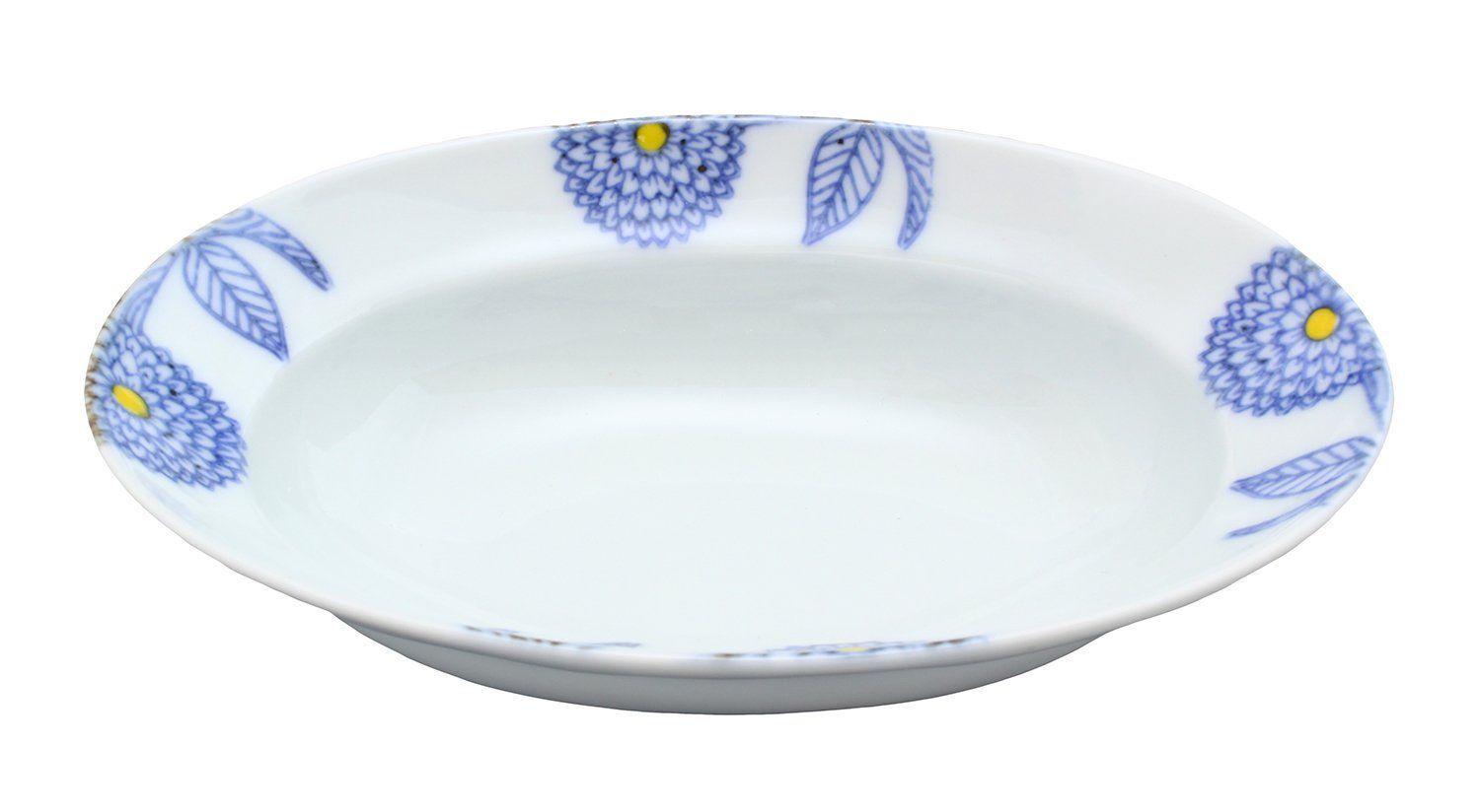 波佐見焼 勲山窯 ダリア 楕円鉢 (小) 青 14-005 - メルカリ