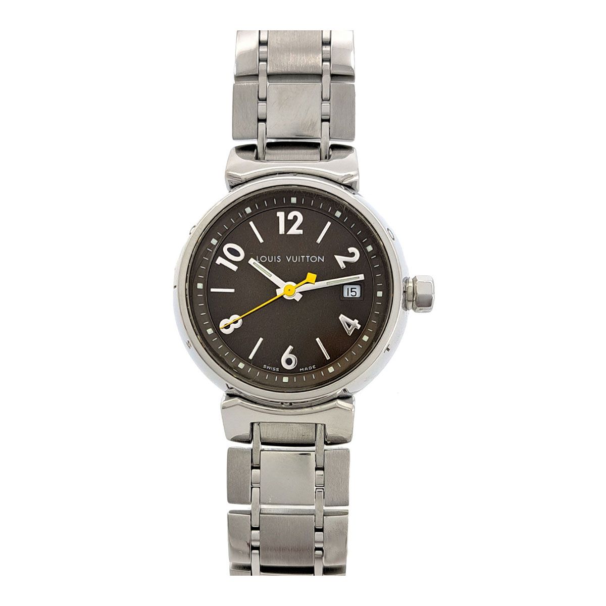 ルイヴィトン タンブール 28mm デイト Q1211 クオーツ ステンレス
