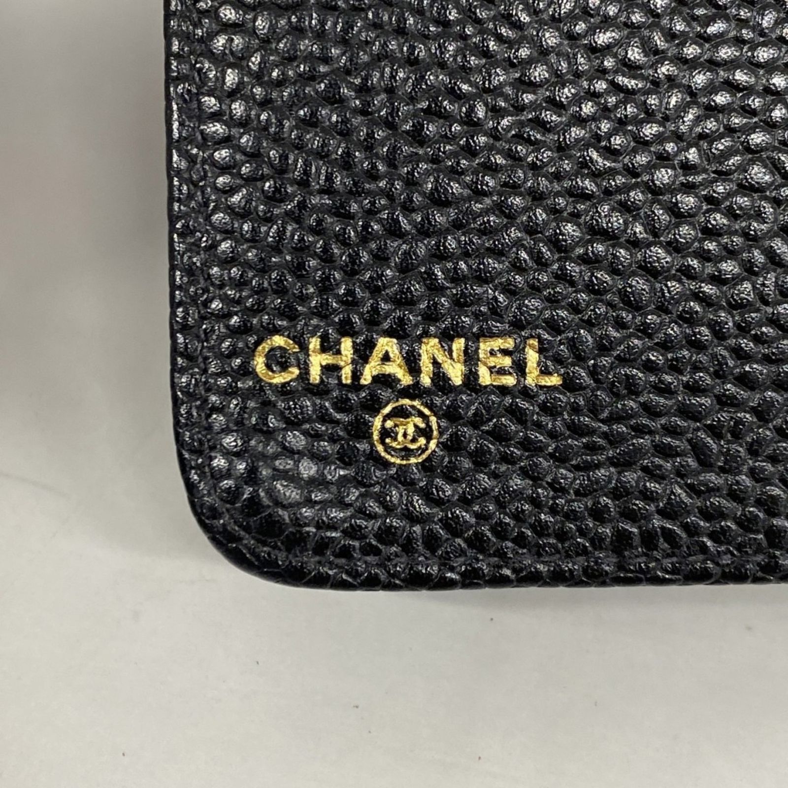 シャネル(Chanel) シャネル 手帳カバー キャビアスキン ブラック