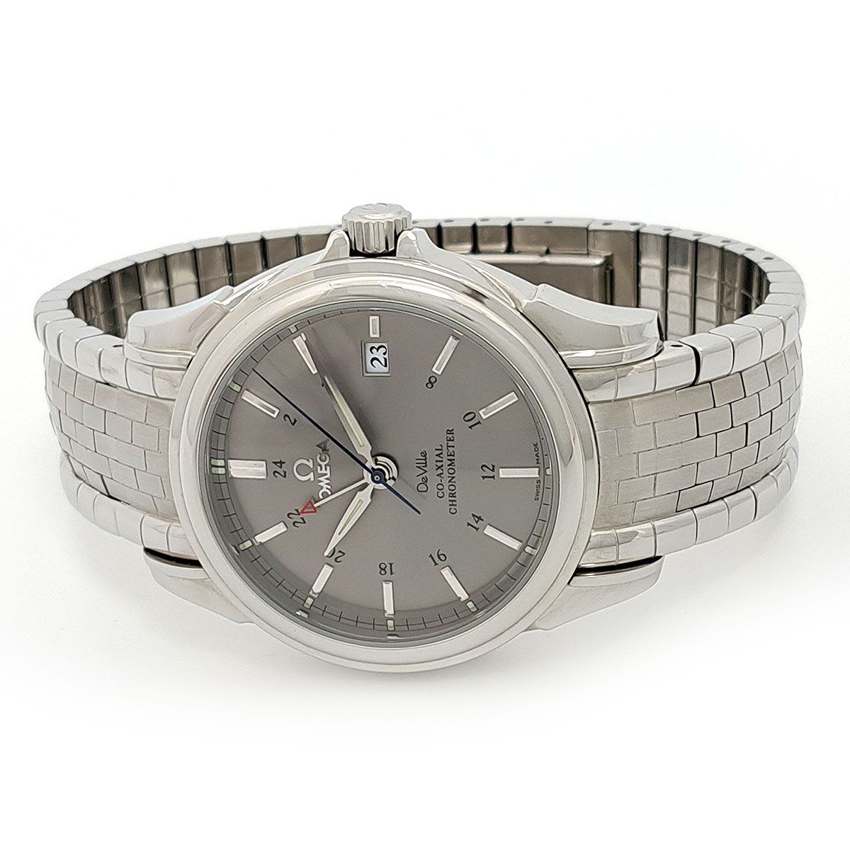  オメガ デヴィル コーアクシャル GMT 4533 41 自動巻き ステンレススティール メンズ OMEGA 時計 無地シャツ 自動巻き時計 腕時計(アナログ)