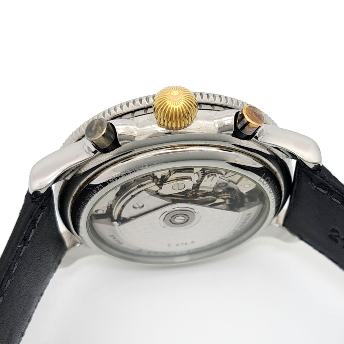  ロンジン リンドバーク クロノグラフ L2 618 5 自動巻き ステンレススティール メンズ LONGINES 時計 ロンT 自動巻き時計 腕時計(アナログ)