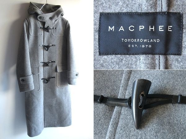 美品 定価55000円 MACPHEE マカフィー レザー&水牛トグル ウール