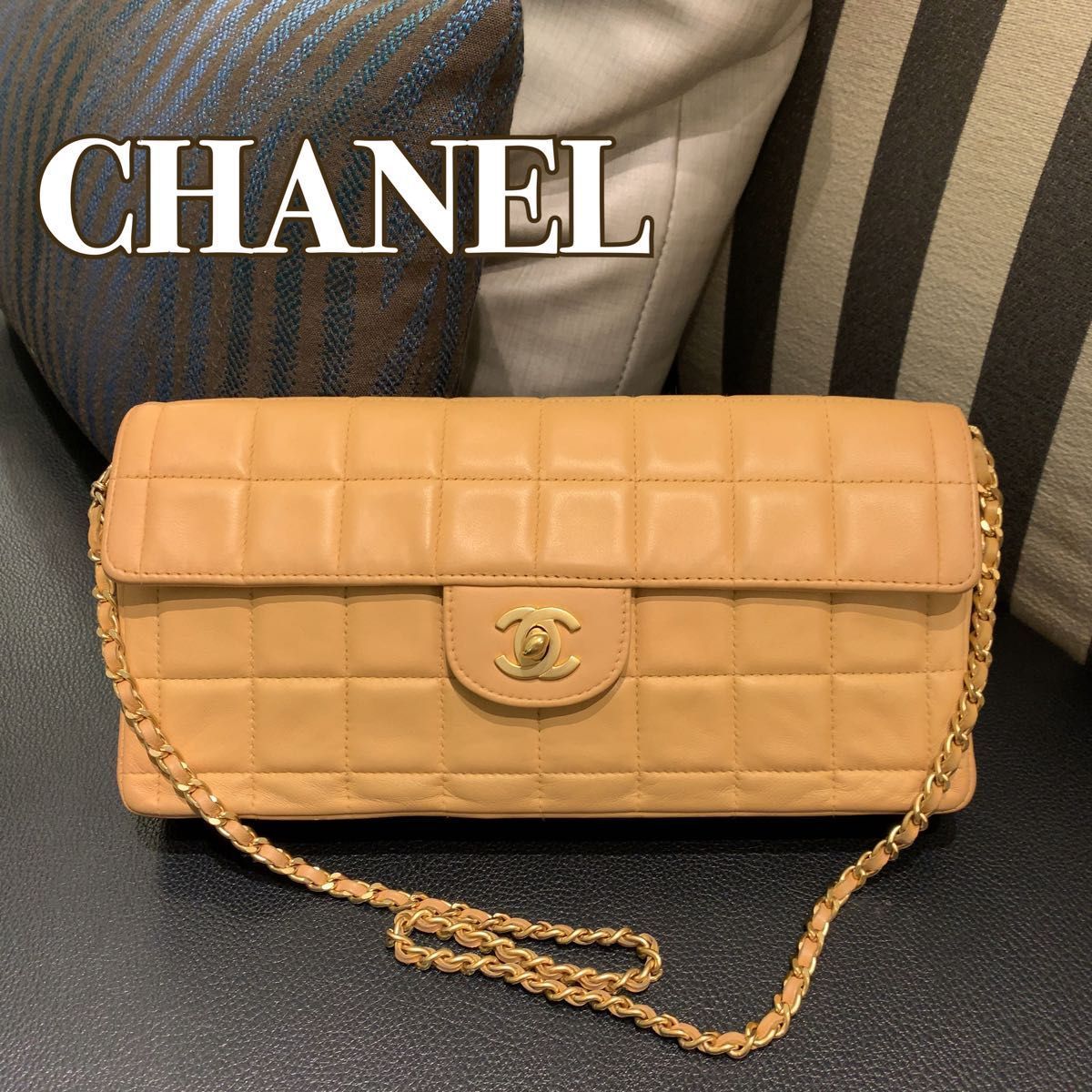◎本物 美品 CHANEL チョコバー ターンロック ラムスキン ショルダー