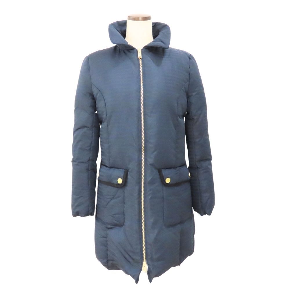 ソニアリキエル ロングダウンコート ボーダー 総柄 黒 サイズ48*YC35 ソニアリキエル ロングダウンコート ボーダー 総柄 黒 サイズ48*YC35