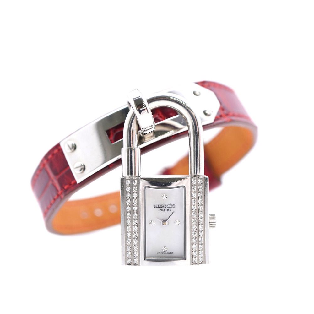 エルメス　ケリーウォッチ 美品 エルメス ケリー ウォッチ ダイヤ KE1.231 クオーツ 腕時計 SS