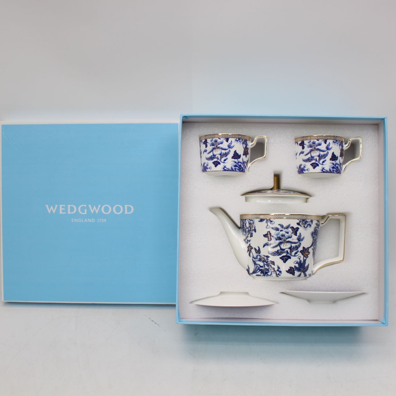 422 ウェッジウッド ハイビスカス カップ＆ソーサー 2客とポットセット