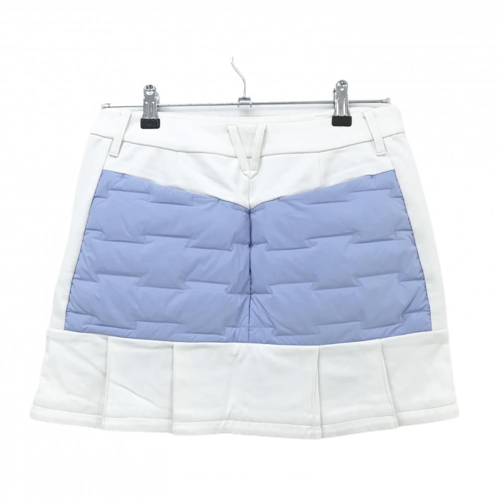 デサントゴルフ 切替ダウンスカート ブルー系×白 裏微起毛 裾ロゴ 中田