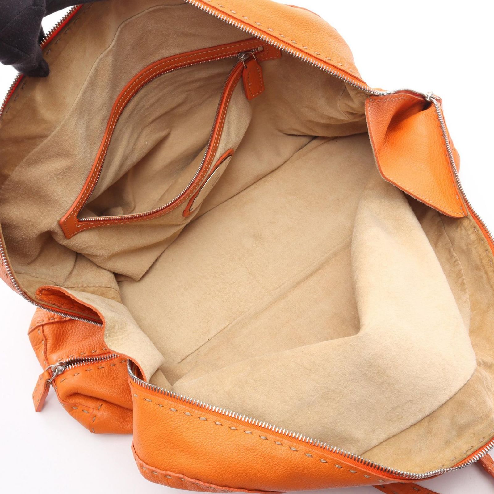 オレンジ レザーハンドバッグ　Fendi FENDI フェンディ ハンドバッグ – Trip