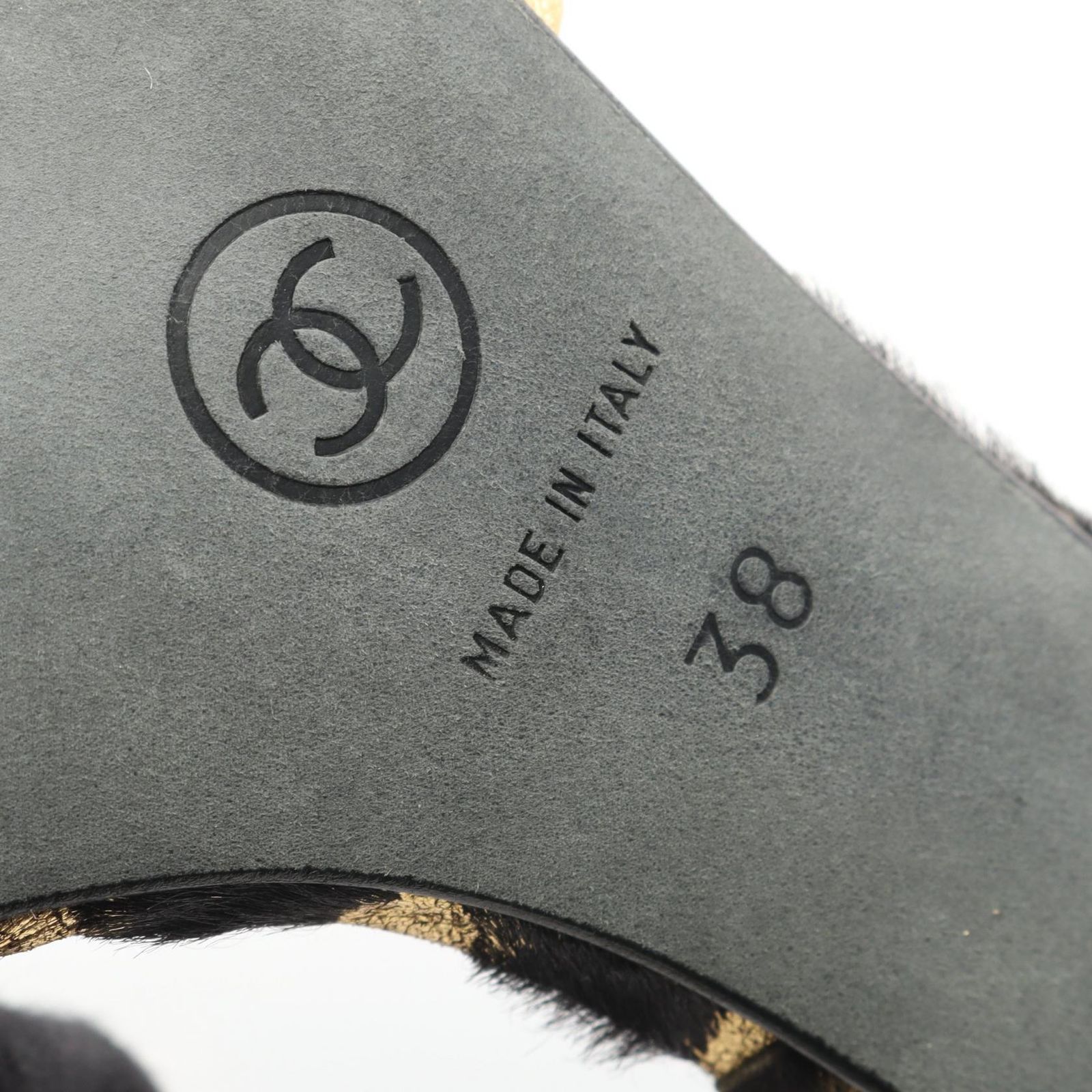 シャネル CHANEL サンダル ココマークヒール レオパード レザー レザー