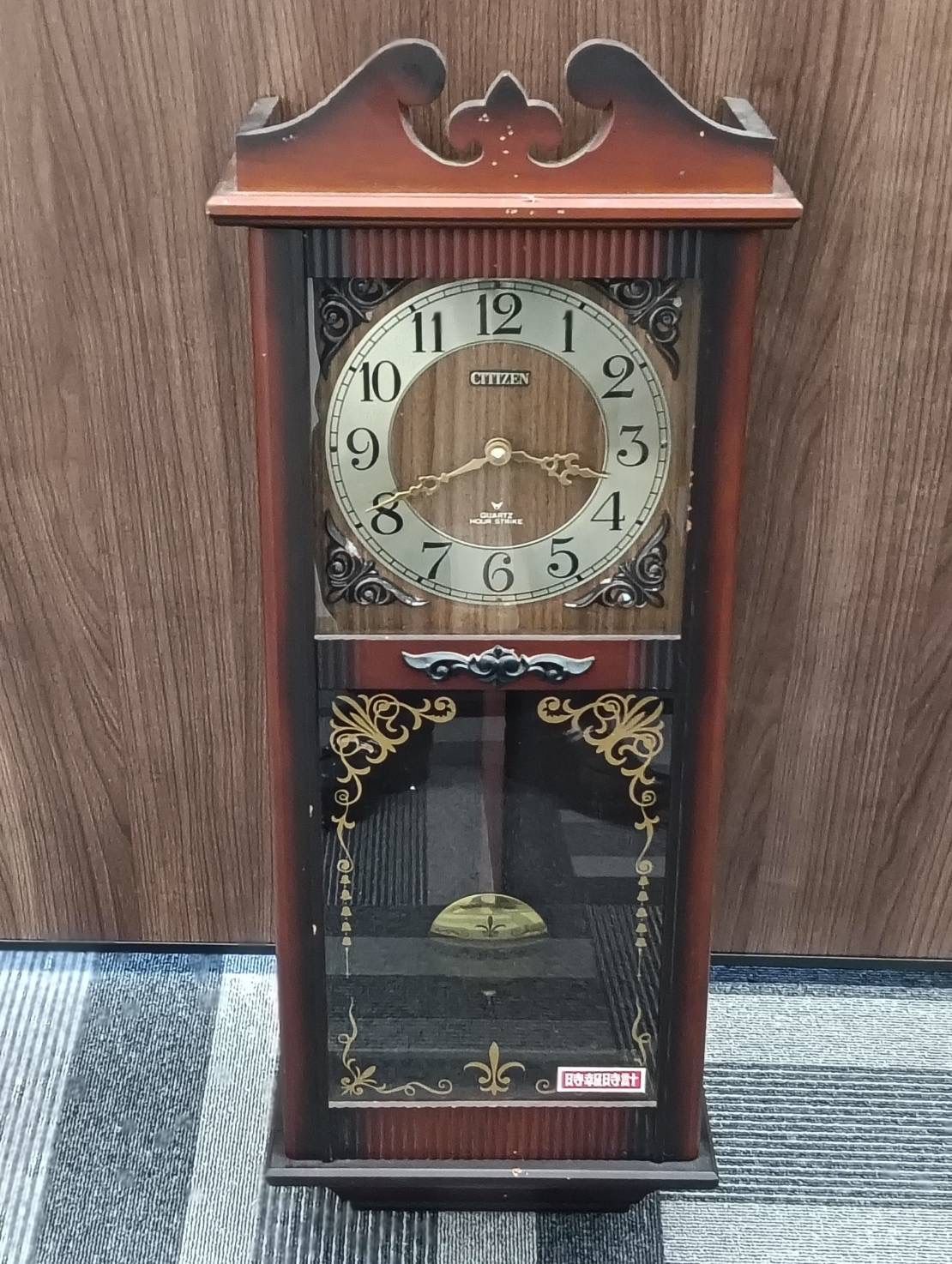 中古品】 CITIZENシチズン 壁掛け時計 振り子時計 時報時計 クオーツ