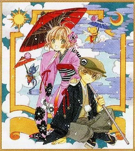 紙製品 キャラクター 桜＆李小狼 描きおろしイラスト色紙 一番くじ カードキャプターさくら～はにゃーんと和モダン～ ラストワン賞