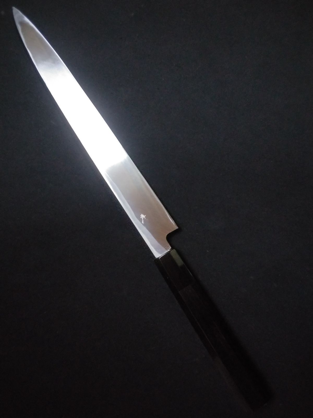 堺業務用刃物メーカー直売 九寸 柳刃包丁 左用 青二鋼 木戸仕上げ 黒檀八角水牛柄